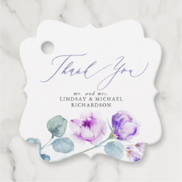 Etiquetas Para Recuerdos Flores Moradas Polvorientas Agradecimiento de Boda