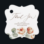 Etiquetas Para Recuerdos Flores Naranjas Elegante Agradecimiento de Boda<br><div class="desc">Etiquetas de Favor de Boda de Floral de Otoño</div>