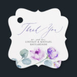 Etiquetas Para Recuerdos Flores Púrpura Polvorientas Elegante Boda Gracias<br><div class="desc">Etiquetas de favores de boda violeta y turbia</div>