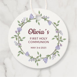 Etiquetas Para Recuerdos Flores púrpuras Primera comunión