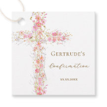 flores rosadas de confirmación cruz
