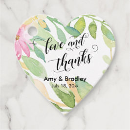 Etiquetas Para Recuerdos Flores rosas y caligrafía amor y agradecimiento Bo