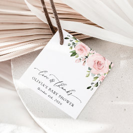 Etiquetas Para Recuerdos Flores Rubor, flores rosadas, Boho, Baby Shower