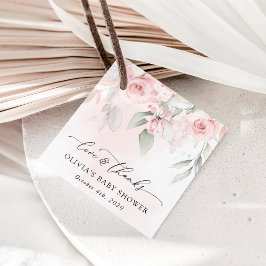 Etiquetas Para Recuerdos Flores Rubor, flores rosadas, Boho, Baby Shower