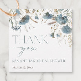 Etiquetas Para Recuerdos Flores silvestres azul turbio ducha de novia