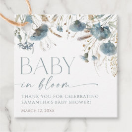 Etiquetas Para Recuerdos Flores silvestres azul turbulentas bebé en una duc