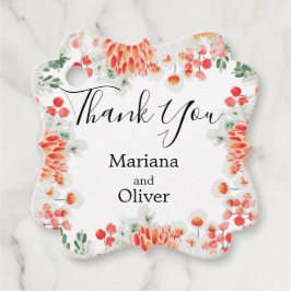 Etiquetas Para Recuerdos Flores silvestres de color acuático moderno Floral