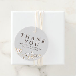 Etiquetas Para Recuerdos Flores silvestres dibujadas a mano Minimalista Gra