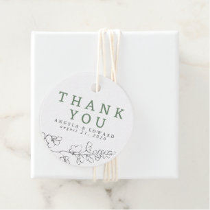 Etiquetas Para Recuerdos Flores silvestres dibujadas a mano Minimalistas Gr