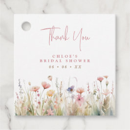 Etiquetas Para Recuerdos Flores Silvestres Rosadas Agradecimiento Despedida