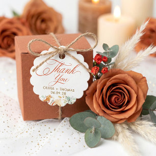 Etiquetas Para Recuerdos Flores Terrosas Caprichosas Agradecimiento de Boda