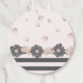 Etiquetas Para Recuerdos flores tropicales grises polvorientas