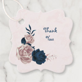 Etiquetas Para Recuerdos flores y hojas rosadas y marinas