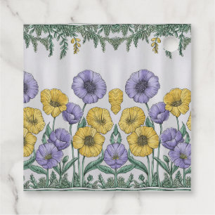 Etiquetas Para Recuerdos Flota de borde floral de mano y manta Sherpa