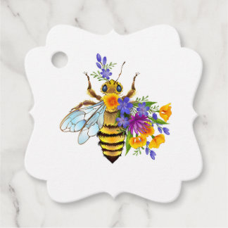 Etiquetas Para Recuerdos Flower bee with wild plants