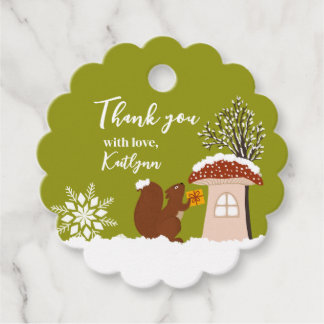 Etiquetas Para Recuerdos Fluffy Squirrel Gift Winter Baby Shower Gift