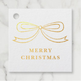 Etiquetas Para Recuerdos Foil Elegant Modern Christmas Bow Holiday Gift Tag