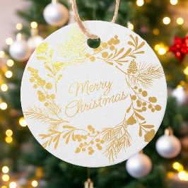 Etiquetas Para Recuerdos Foil Wreath Christmas Tag – Personalized Gift