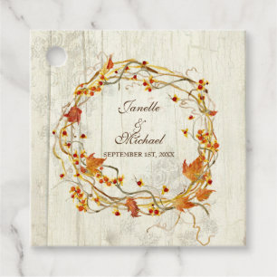 Etiquetas Para Recuerdos Foliage Wreath Red BitterSweet Fall Brillante Show