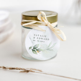 Etiquetas Para Recuerdos Foliago acuático boda eucalipto elegante