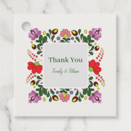 Etiquetas Para Recuerdos Folk Floral Wedding Custom Design