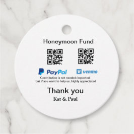 Etiquetas Para Recuerdos Fondo de luna de miel PayPal Venmo código QR graci