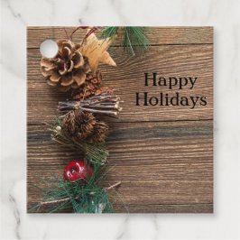 Etiquetas Para Recuerdos fondo de madera con conos de pino