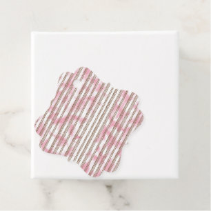 Etiquetas Para Recuerdos fondo rayado rosa y blanco