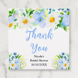 Etiquetas Para Recuerdos Forget-Me-Nots and Daisies Bridal Shower Thank You