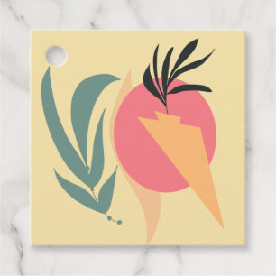 Etiquetas Para Recuerdos Formas de ilustración de planta abstracta rosa ama