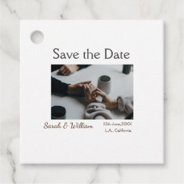 Etiquetas Para Recuerdos Foto clásica blanco elegante tipografía boda mod