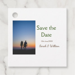 Etiquetas Para Recuerdos Foto clásica blanco elegante tipografía boda mod