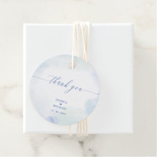 Etiquetas Para Recuerdos Foto de agradecimiento de boda con corazón azul y