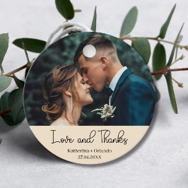 Etiquetas Para Recuerdos Foto de amor y agradecimiento de boda elegante de 