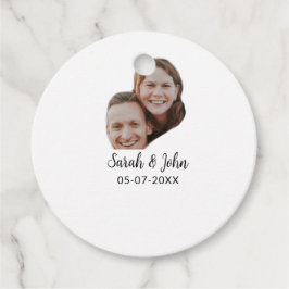Etiquetas Para Recuerdos Foto de doble cara añadir nombre fecha simple boda