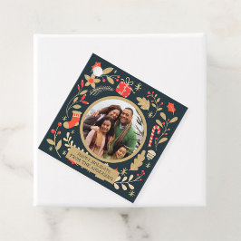 Etiquetas Para Recuerdos Foto de la familia botánica de Navidad vintage