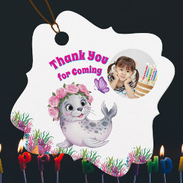 Etiquetas Para Recuerdos Foto de León de Mar Floral Cute y Whimsical