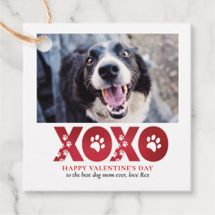 Etiquetas Para Recuerdos Foto de perro Mascota día de San Valentín XOXO