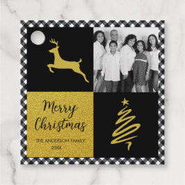 Etiquetas Para Recuerdos Foto de vacaciones de oro en búfalo blanco y negro