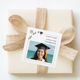 Etiquetas Para Recuerdos Foto moderna Lo logró Fiesta de graduación DIY