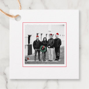 Etiquetas Para Recuerdos Foto navideña Santa Hats Feliz Navidad Fa