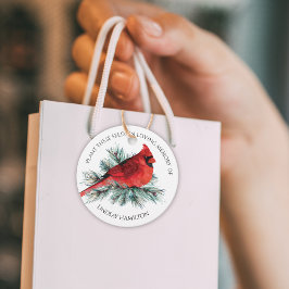 Etiquetas Para Recuerdos Fotografía del cardenal Pine de las semillas de fl