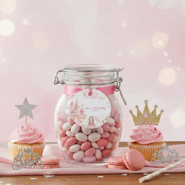 Etiquetas Para Recuerdos Four Ever Princess pink Castle Unicor Birthday