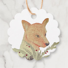 Etiquetas Para Recuerdos Fox estacional de Woodland