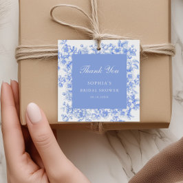 Etiquetas Para Recuerdos Francés Algo Blue Bridal Shower Gracias