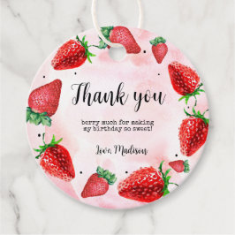 Etiquetas Para Recuerdos Fresa 1er cumpleaños Berry Primeramente Favorece E