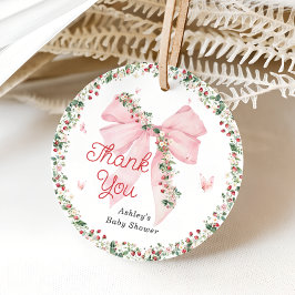 Etiquetas Para Recuerdos Fresa Berry Sweet Bow Baby Shower Gracias