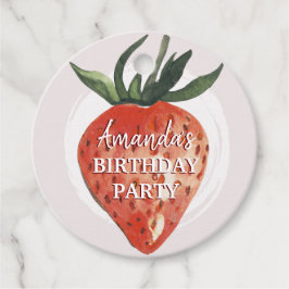 Etiquetas Para Recuerdos Fresa color Fresa Berry Primer cumpleaños