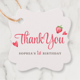 Etiquetas Para Recuerdos Fresa color Fresa Berry Primer cumpleaños