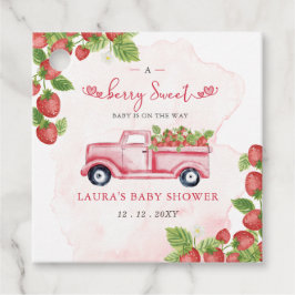 Etiquetas Para Recuerdos Fresa Rosa Berry Red Berry Sweet Baby Shower